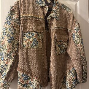 POL Multicolor Floral Tapestry Jacket